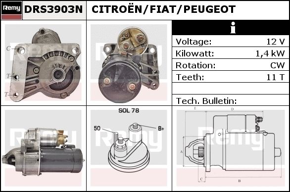 DELCO REMY Стартер DRS3914